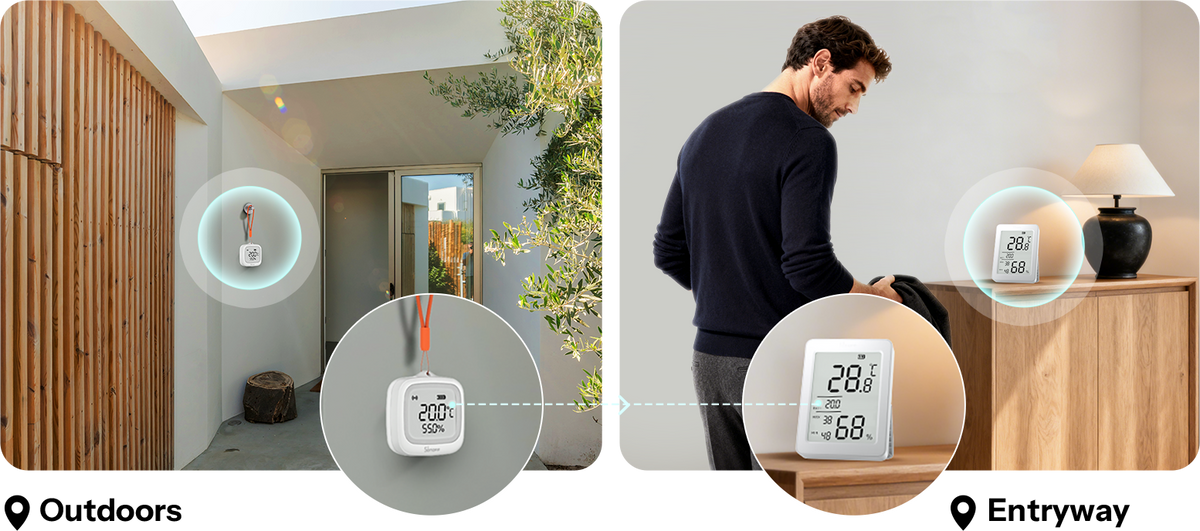 Zigbee SNZB-02DR2 - Temperatur- og Fugtighedssensor
