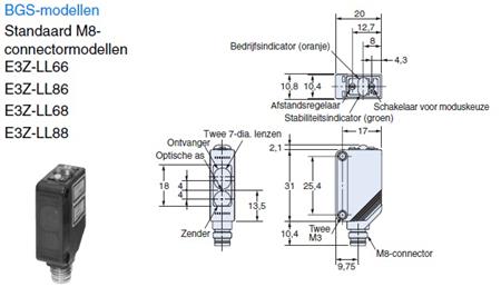 AFSTANDSSENSOR 20 - 300 MM PNP IP67