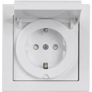 ABB STIKKONTAKT KOMPLET IP44 HVID M/LÅG