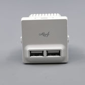 Fuga 2xUSB lader 2,1A 1 modul - hvid