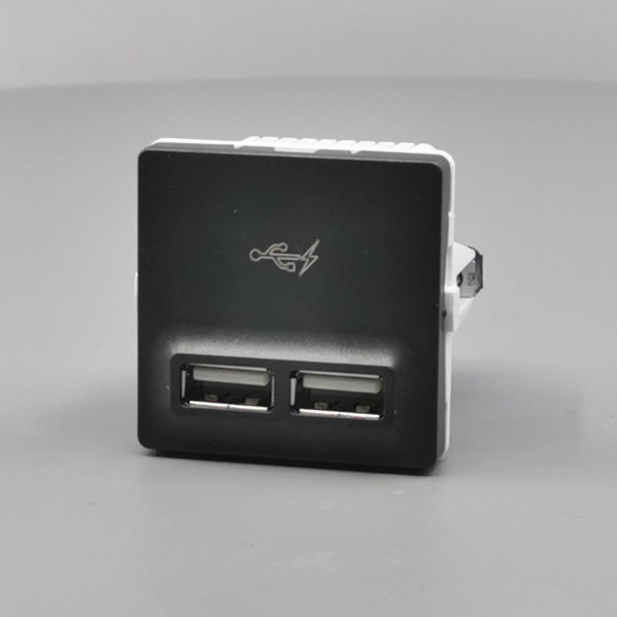 LK Fuga 2xUSB lader 2,1A 1 modul koksgrå (360° frame 2)
