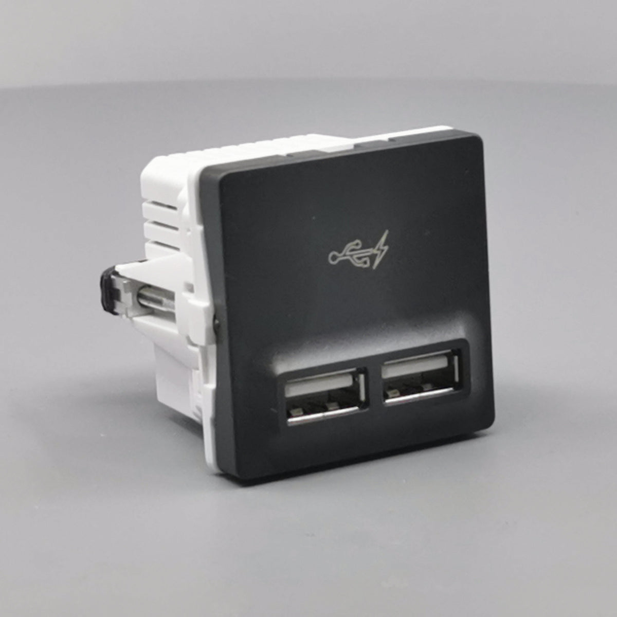 LK Fuga 2xUSB lader 2,1A 1 modul koksgrå (360° frame 23)