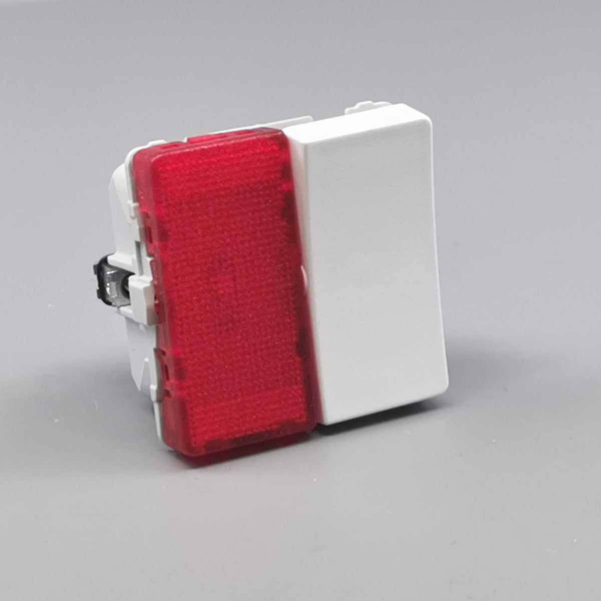 LK Fuga afbryder med rød LED lampe 1-pol 16A - hvid (360° frame 23)