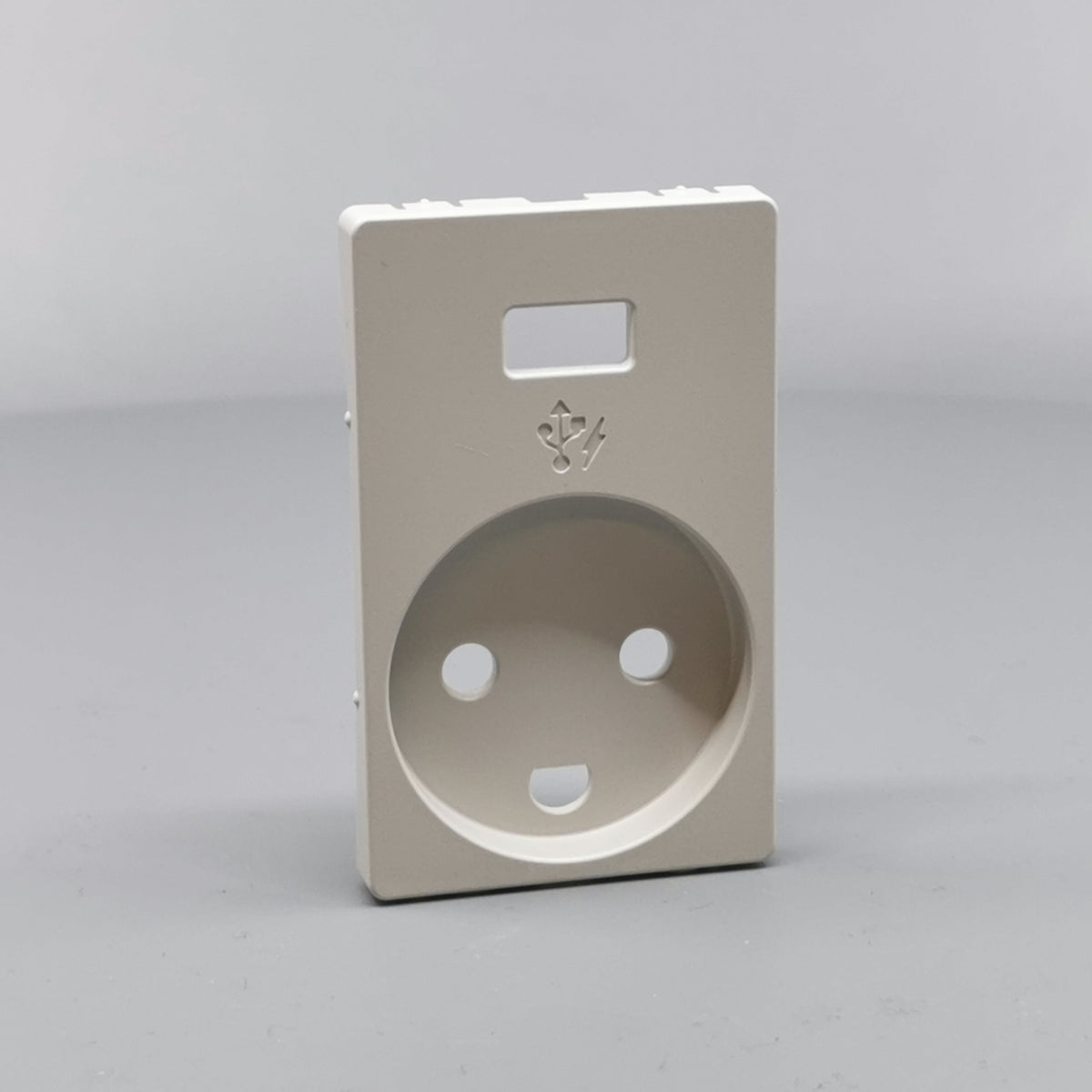 FUGA afdækning Stikk. m/j med 5V USB-lader Lysegrå (360° frame 24)