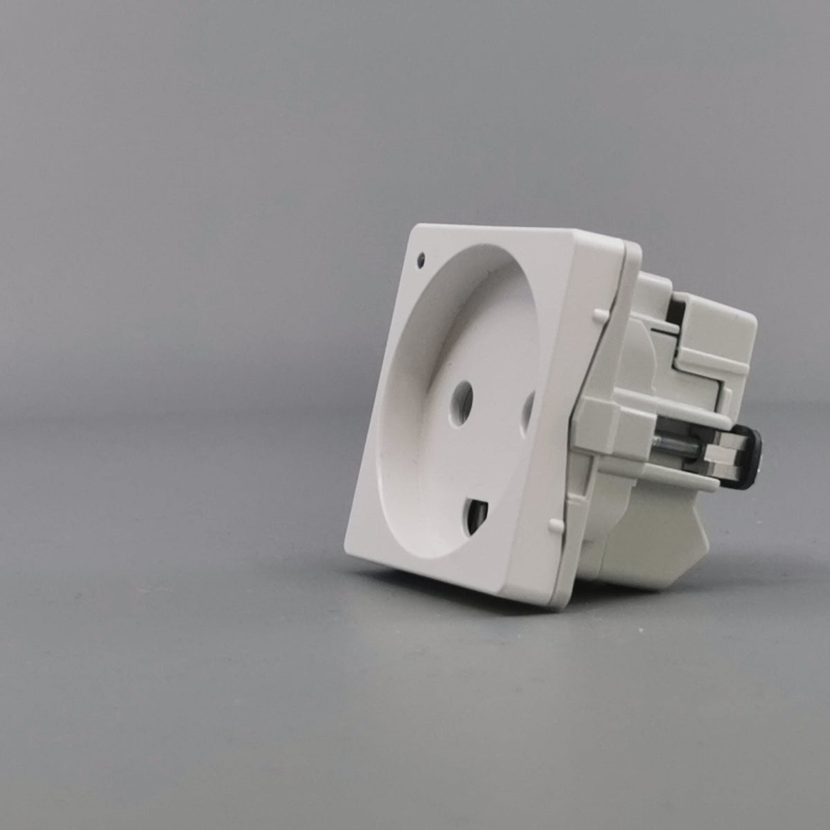 Fuga stikkontakt m. jord og LED lampe 1 modul - hvid (360° frame 5)