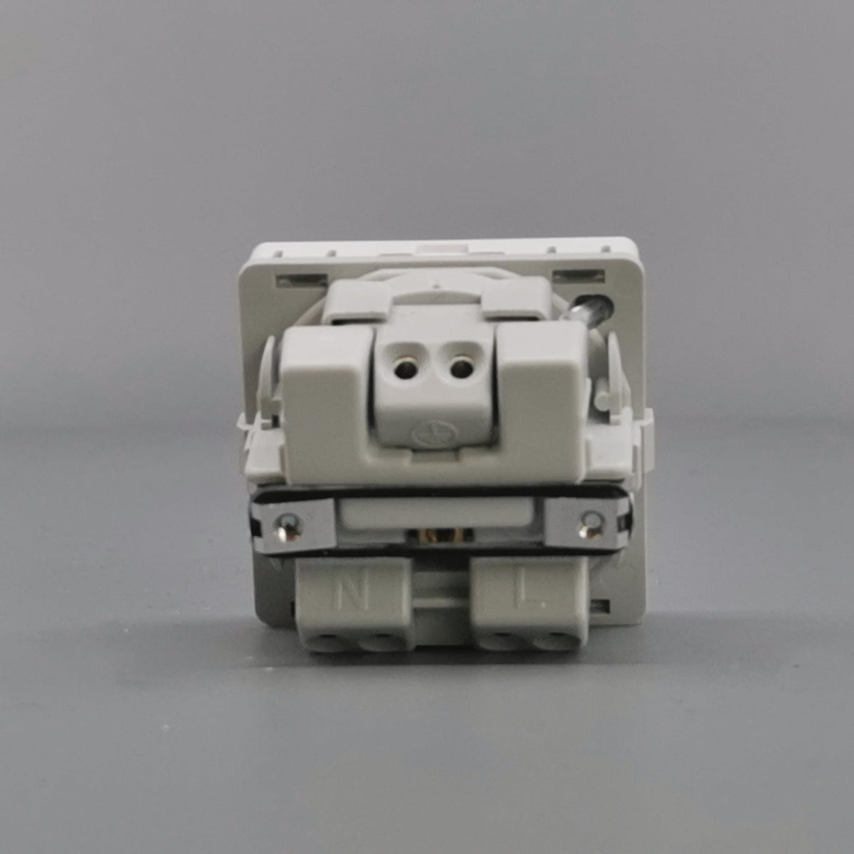Fuga stikkontakt m. jord og LED lampe 1 modul - hvid (360° frame 13)
