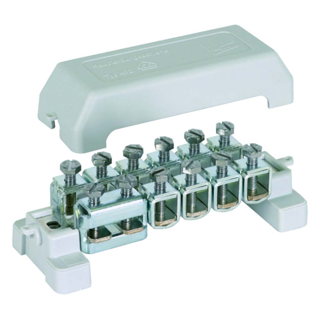 Potentialudligningsskinne K12 10Ledere 2,5-95 mm² Med Dæksel