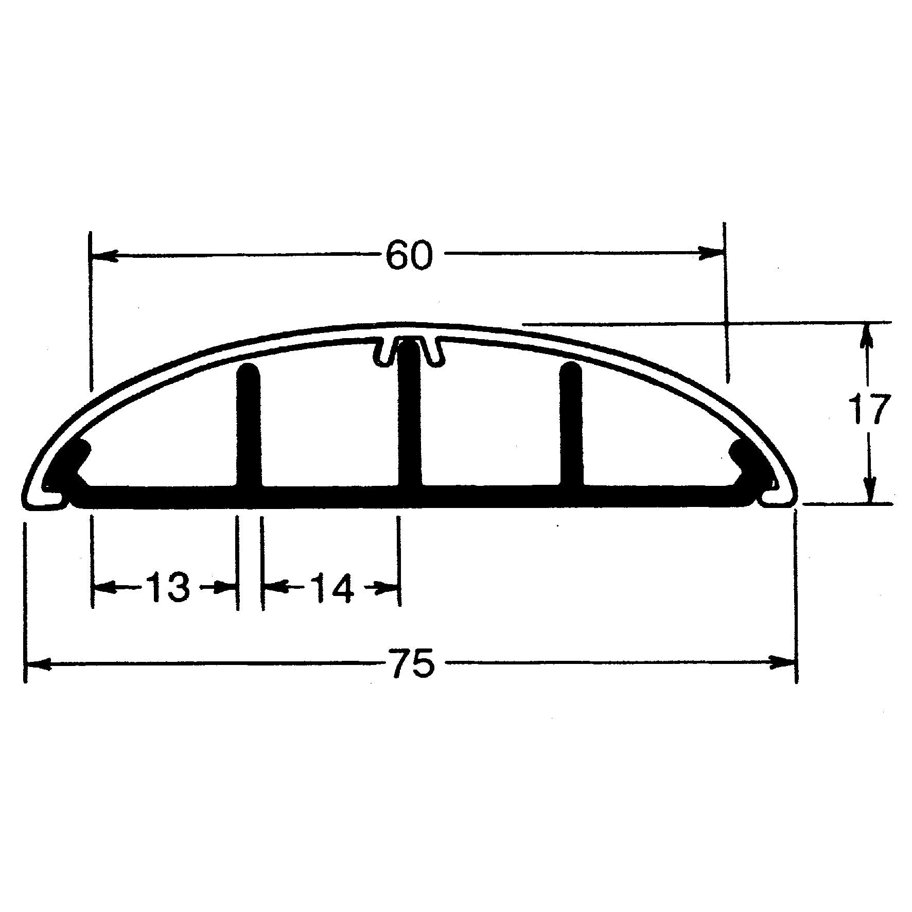 Tehalit Gulvkanal 17/75 PG m. buet låg (2m)