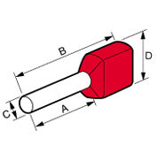 TERMINALRØR SORT 2X1,5MM2