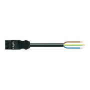 Tilslutningskabel 1m 3G1,5 han-fri sort
