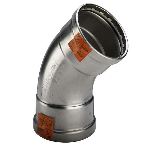 76,1 mm Sanpress Inox bøjning 45°