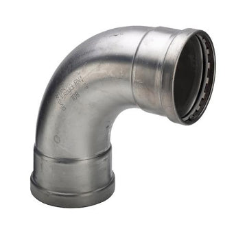 88,9 mm Sanpress Inox bøjning 90°