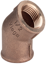 1/2" Rødgods Silicium Bronze bøjning 45°