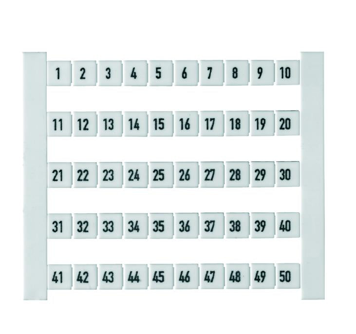 Dekafix mærkeark 5-FW, mærket 1-50