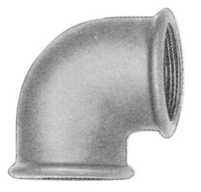 1/2" galvaniseret vinkel 90° muffe/muffe