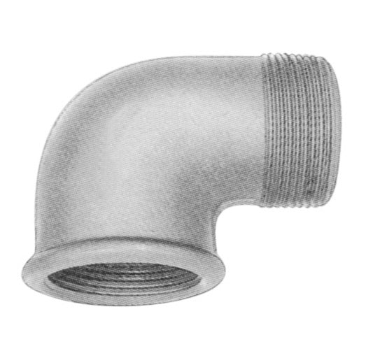 1/2" Sort vinkel 90° muffe/nippel