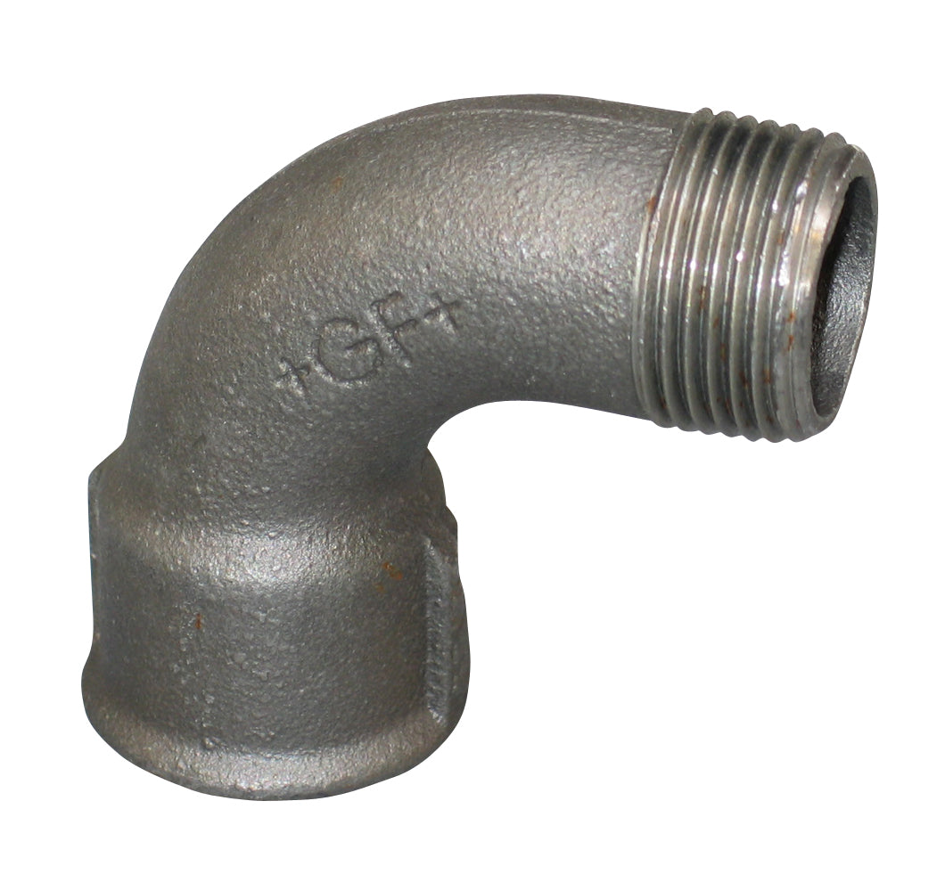 1/2" Sort bøjning 90° muffe/nippel