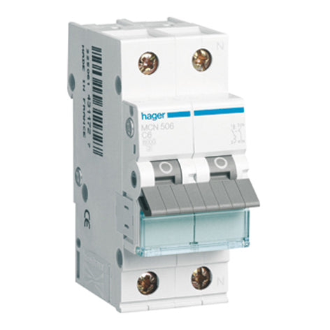 Automatsikring 1-pol+N 6KA C-16A 2 modul