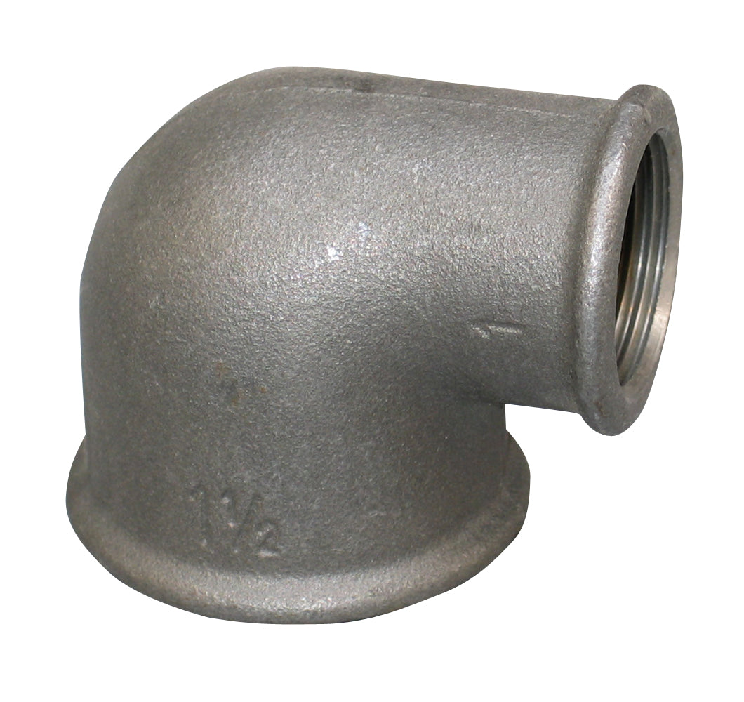 3/4" x 1/2" Sort vinkel 90° muffe/muffe