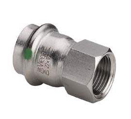 15 mm x 3/4" Overgang Sanpress Inox muffe/muffe