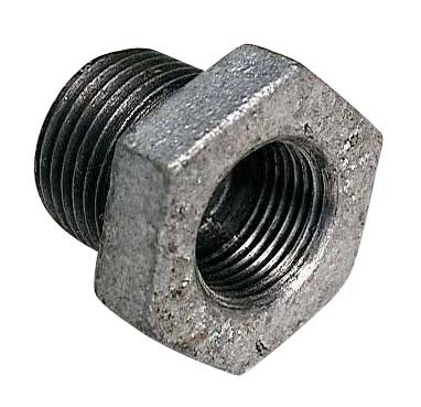 1/2" x 3/8" Galvaniseret nippelmuffe