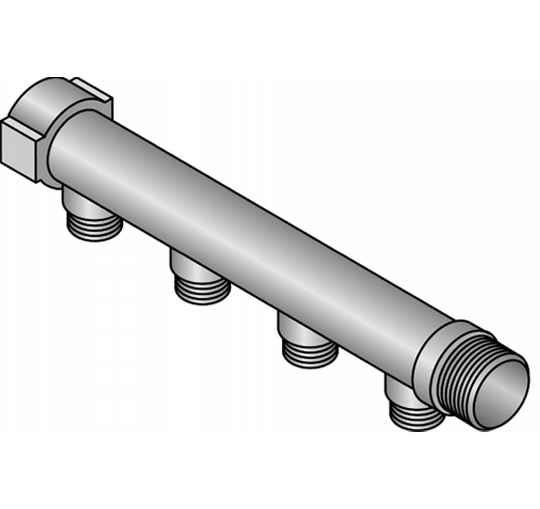 Uponor Uni-C fordelerrør S 1"MT/FT 3X1/2"MT