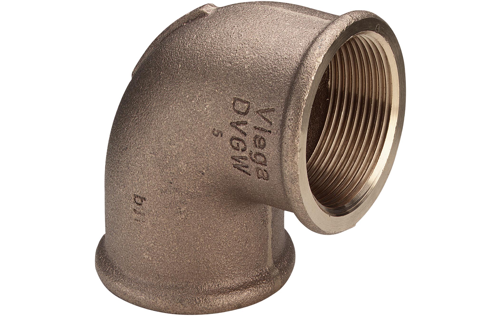 1.1/4" Vinkel 90° muffe/muffe Rødgods Silicium Bronze