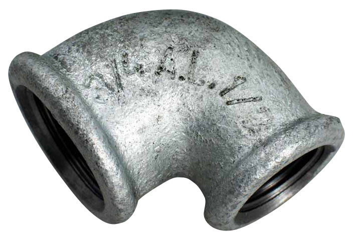 3/8" Galvaniseret vinkel 90° muffe/muffe