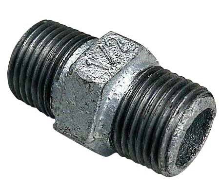 1/2" galvaniseret brystnippel
