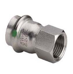15 mm x 1/2" Overgang Sanpress Inox muffe/muffe