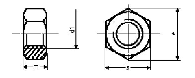 Møtrik M20, A4, DIN 934, 6-kant