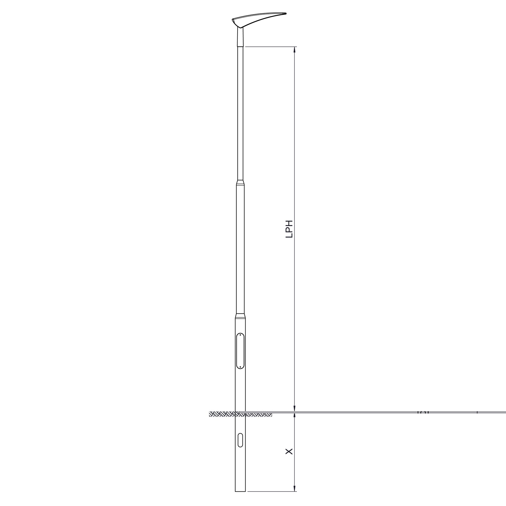 Bertlet Mast LPH 3,5M for nedgravning