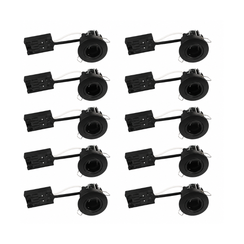 10 stk Indbygningsspot GU10 - mat sort