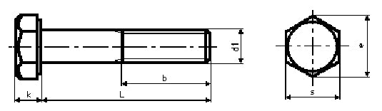 Stålbolt M16 x 55 mm, A4, DIN 931, 6-kant
