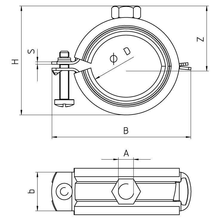 Samontec FGRS 56-63 mm M8 rørbøjle
