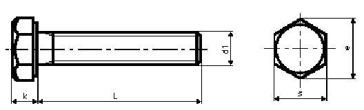 Stålbolt M12 x 40 mm, A4, DIN 933, 6-kant