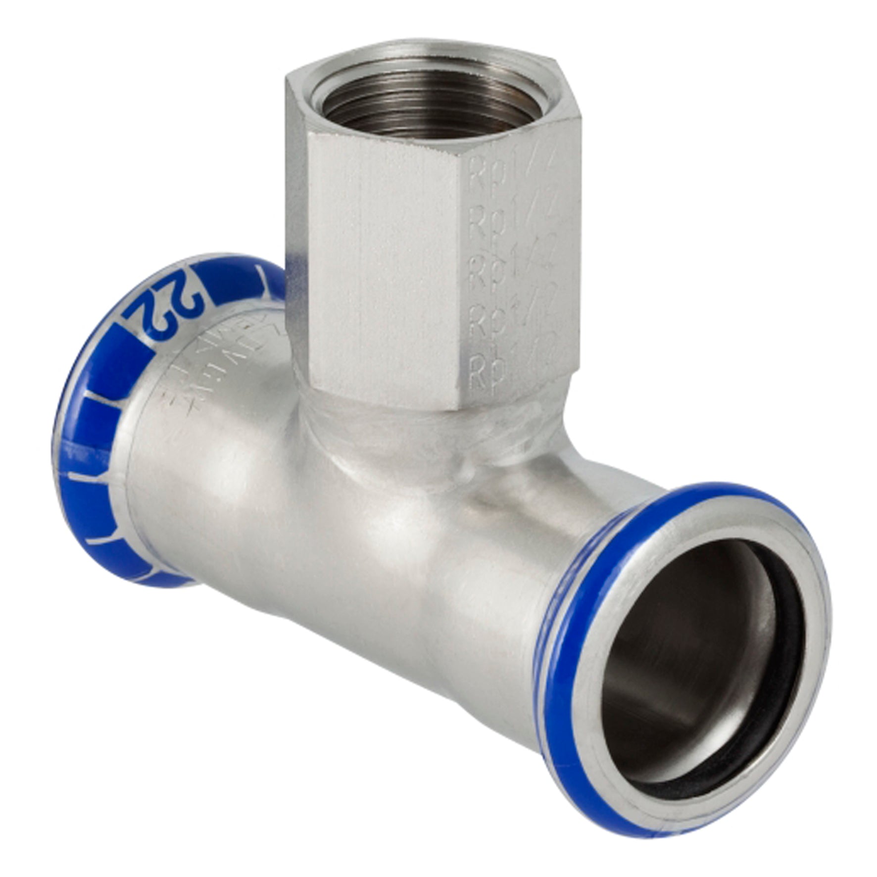 22 x 1/2" x 22mm tee muf/muf/muf Mapress RF