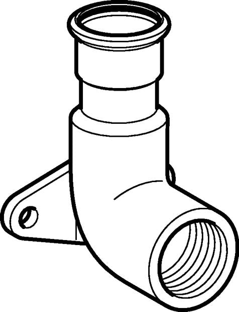 18mm x 1/2" Dækvinkel RF 90° muf/muf Mapress RF