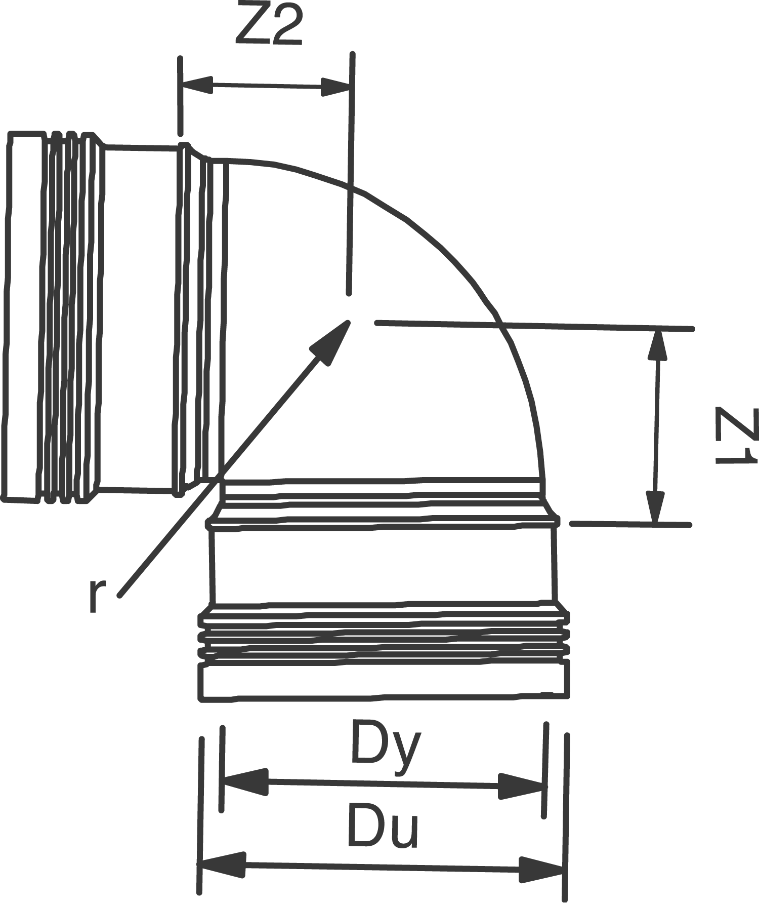 32 mm x 88,5° Bøjning afløb hvid PP Wavin