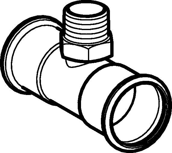 18 x 1/2" x 18mm tee muf/nip/muf Mapress RF