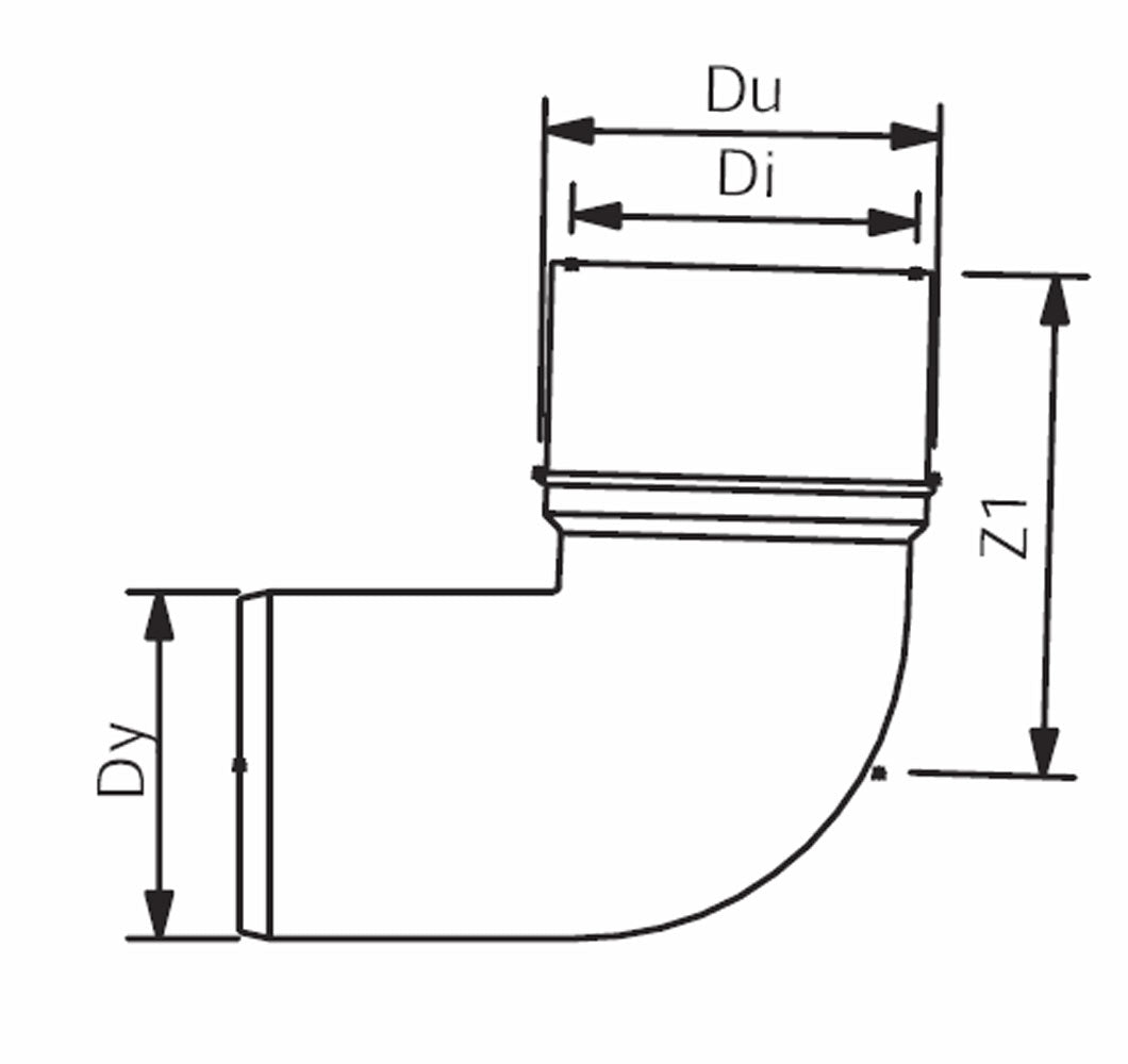 Wavin Ø50 x 40-32 mm x 88,5° vandlåsvinkel PP grå