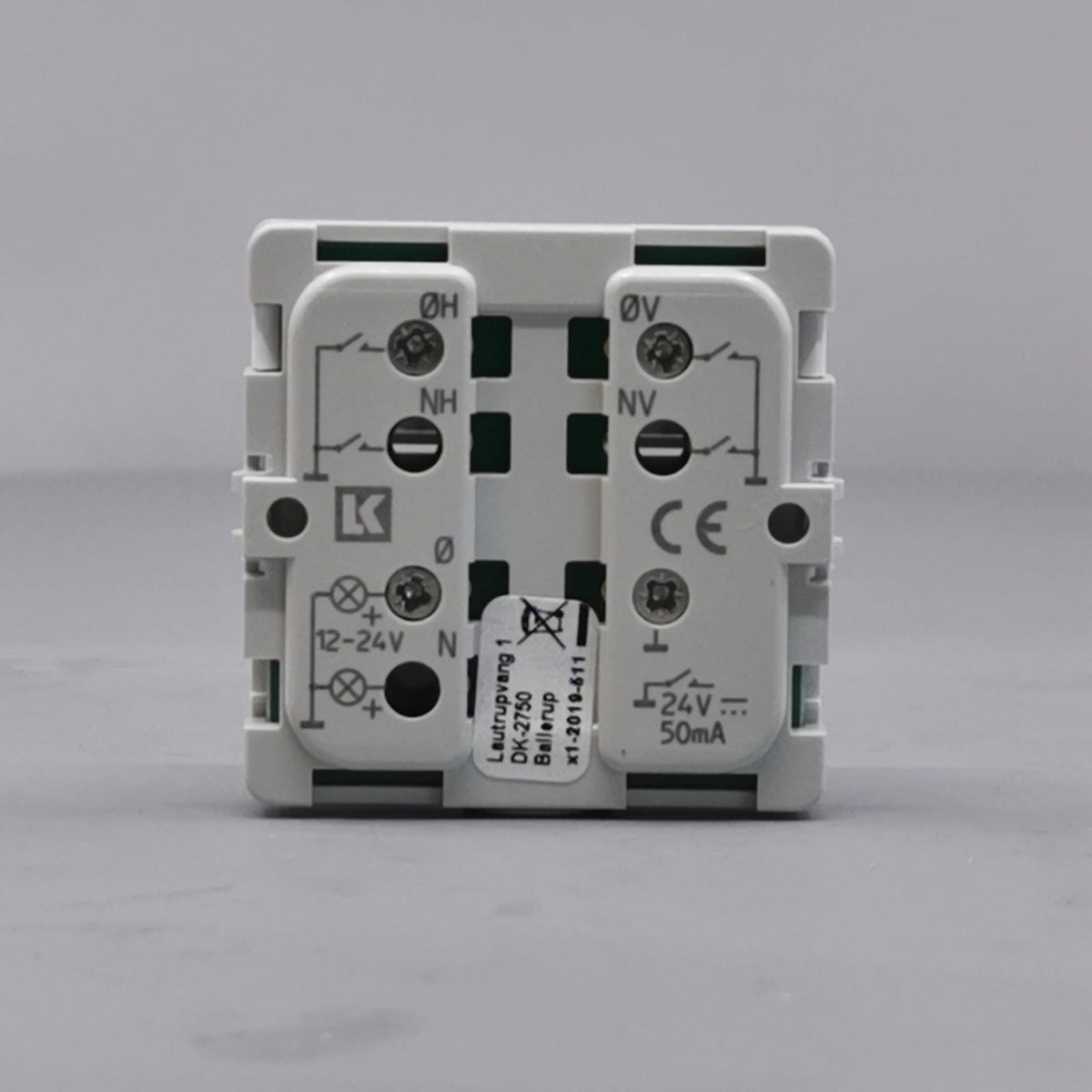 Fuga Svagstrømstryk 2 slutte og 1 lysdiode hvid (360° frame 13)