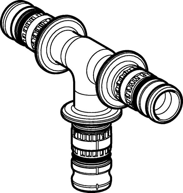 75 mm Pres T-stykke PVDF Mepla