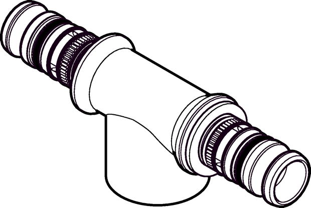 63 mm x 2" Pres T-stykke muffe Mepla
