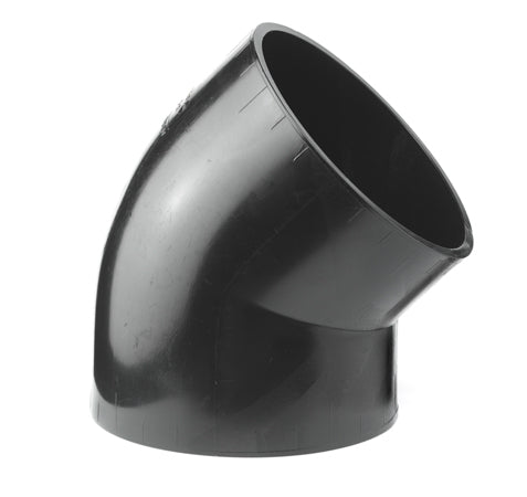 Geberit 75 mm 45° sort PEH-afløbsbøjning