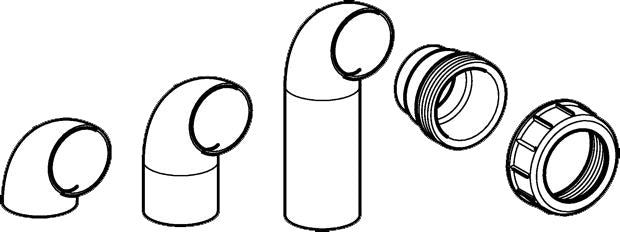 75 mm P-vandlås sort PEH Geberit
