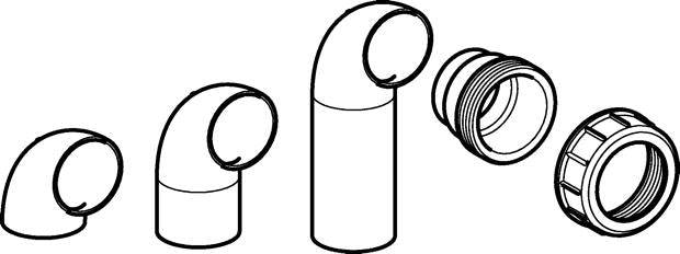 75 mm P-vandlås sort PEH Geberit