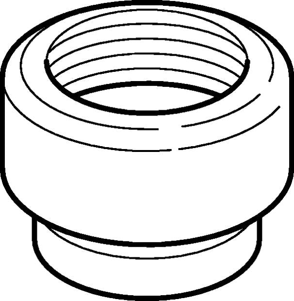 50 mm x 1" Overgang indvendig gevind sort PEH Geberit