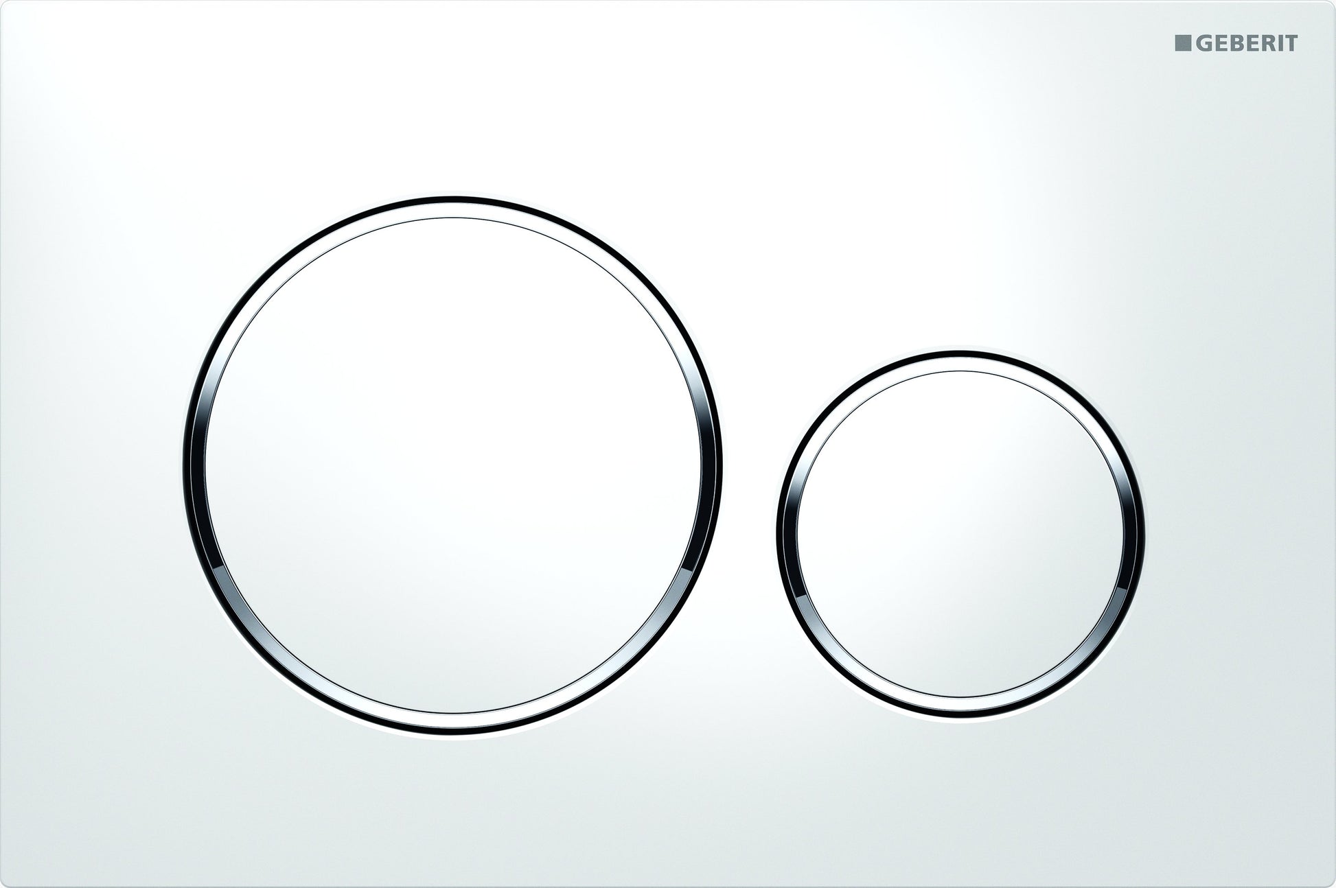 Geberit Sigma 20 betjeningsplade i hvid/krom