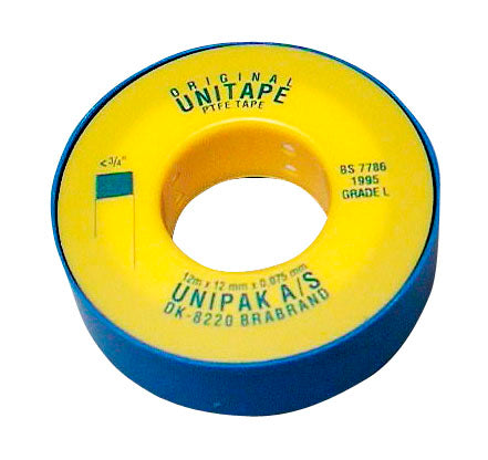 Unipak Unitape gevindtape, 12 x 0,075 mm, 12 m rulle
